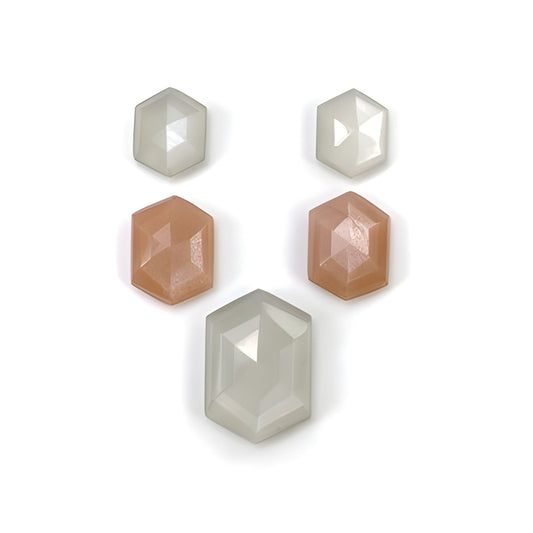 moonstone hexagon shape step cut