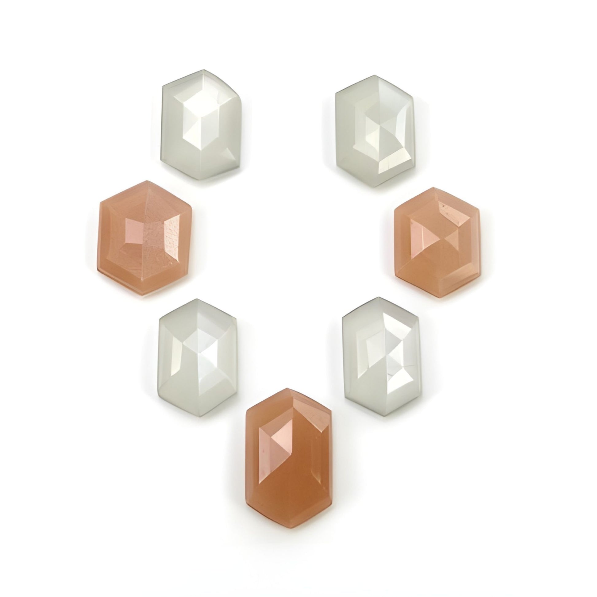 moonstone hexagon shape step cut