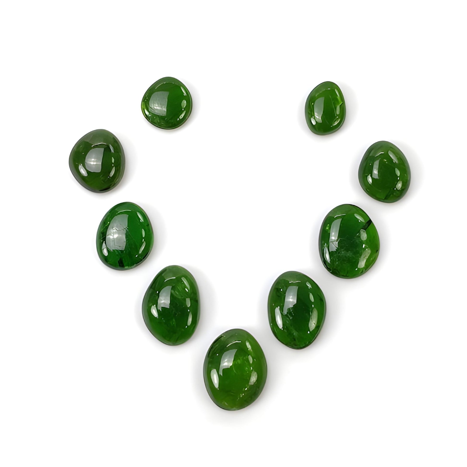 chrome diopside uneven shape cabochon