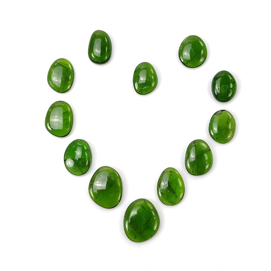 chrome diopside uneven shape cabochon