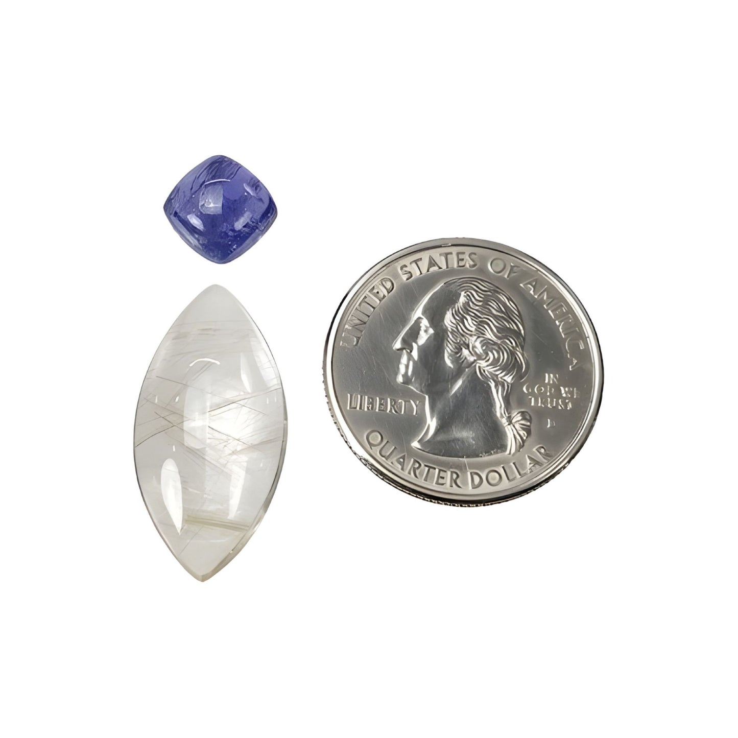 ルチルクォーツ、タンザナイト（天然非加熱宝石）