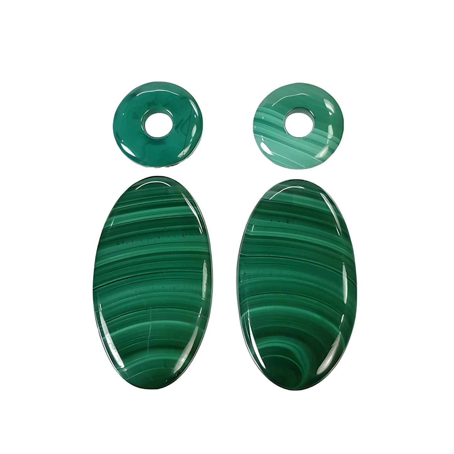 malachite oval, round shape cabochon