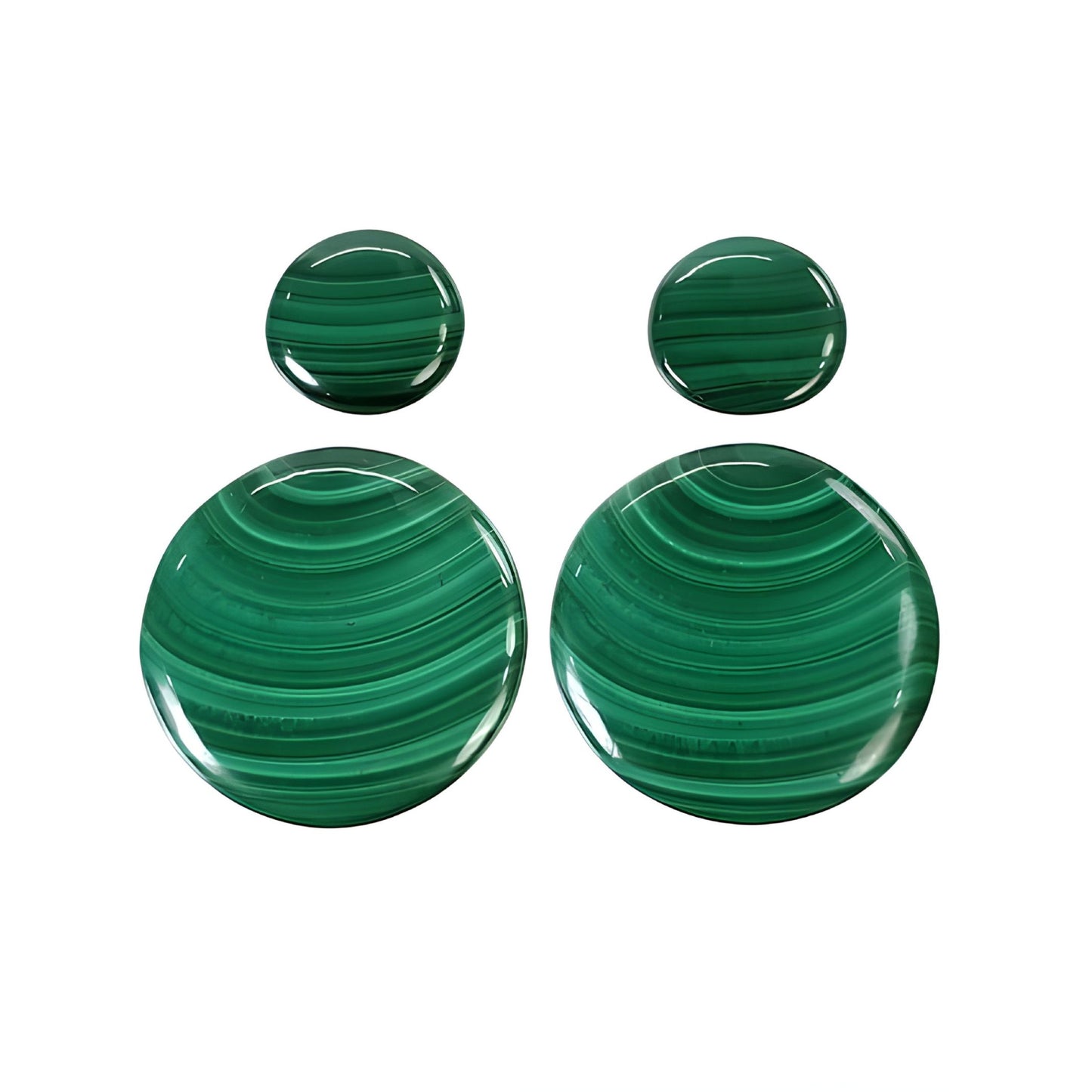 malachite round shape cabochon