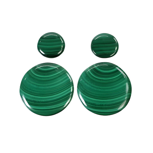 malachite round shape cabochon