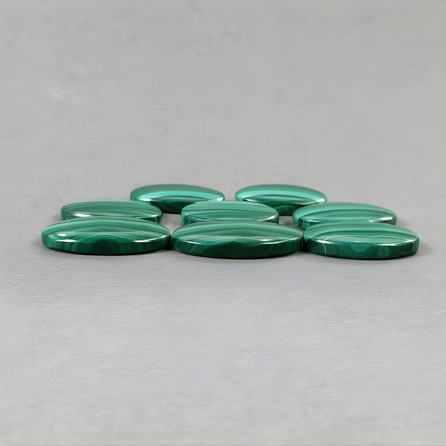 137.90cts Malachite Gemstone Natural Untreated Cabochon Oval Shape 8pcs