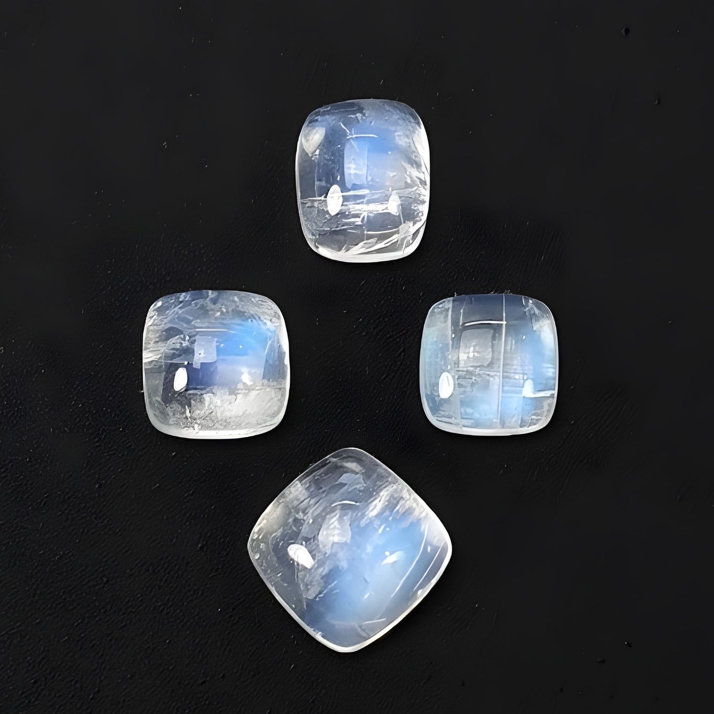 rainbow moonstone cushion shape cabochon