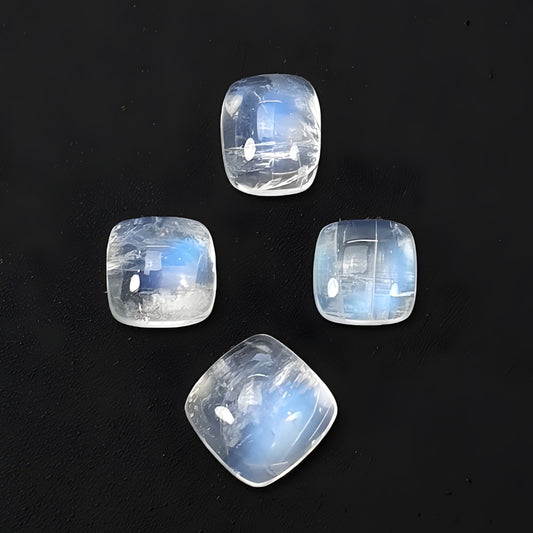 rainbow moonstone cushion shape cabochon