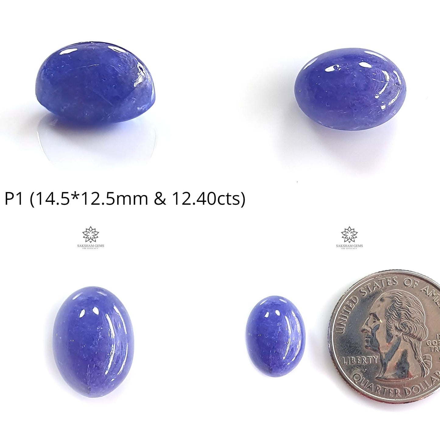 Natural Tanzanite Oval Cabochon : Natural Blue Tanzanite Gemstone Oval Shape