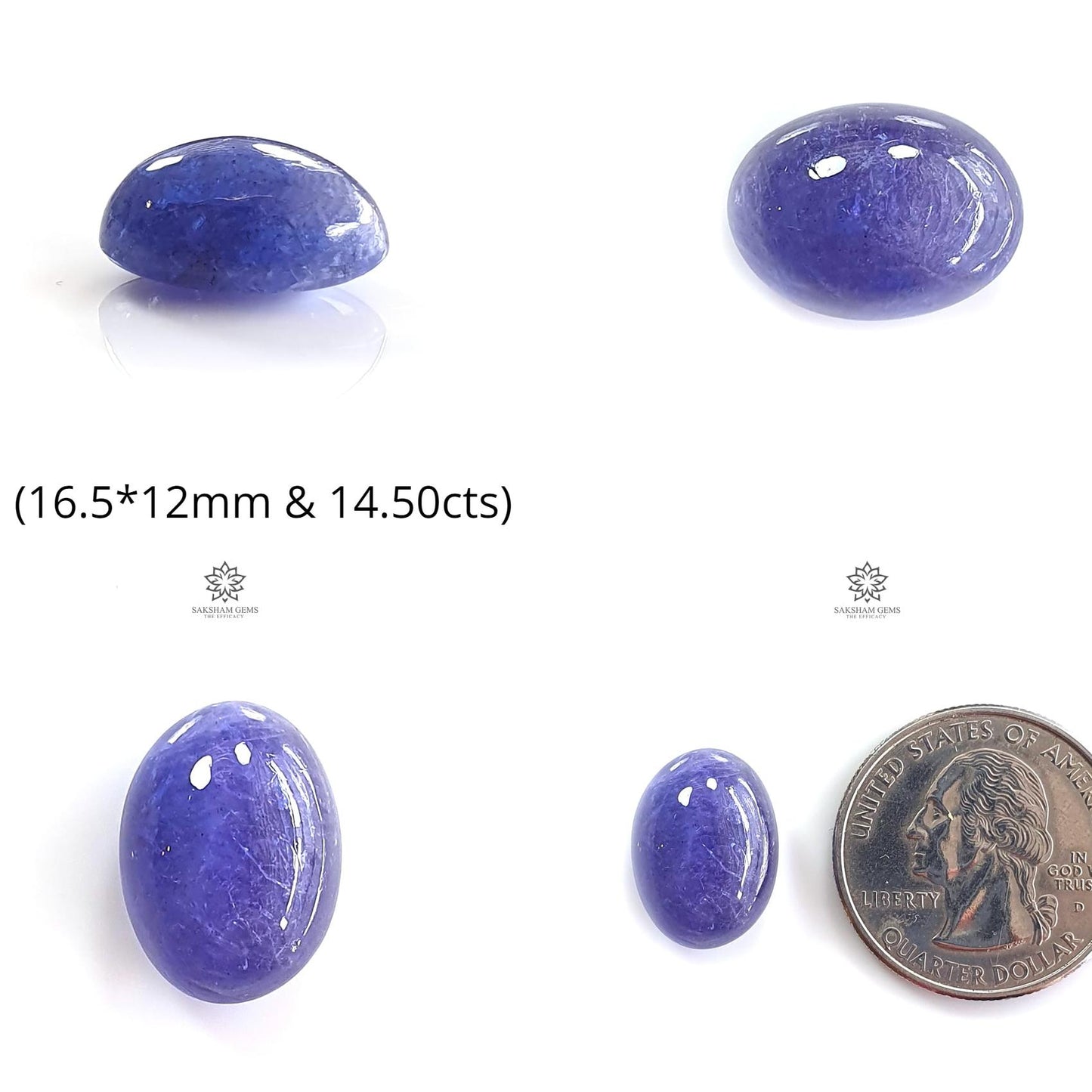 Natural Tanzanite Oval Cabochon : Natural Blue Tanzanite Gemstone Oval Shape