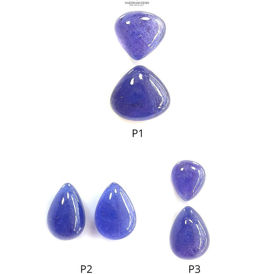 Natural Tanzanite Oval Cabochon : Natural Blue Tanzanite Gemstone Oval Shape