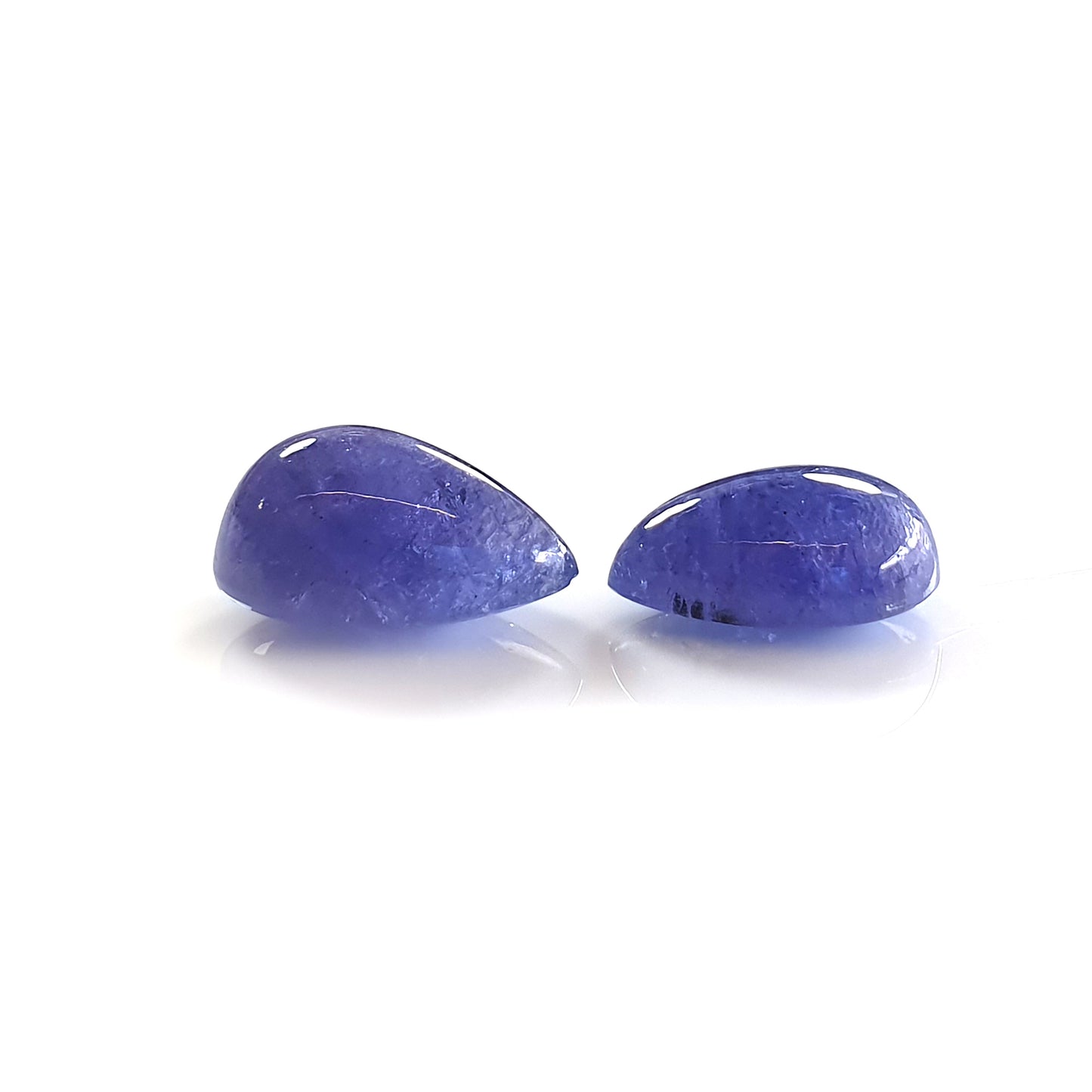 20.80cts Blue Tanzanite Gemstone Natural Untreated Cabochon Pear Shape 2pcs