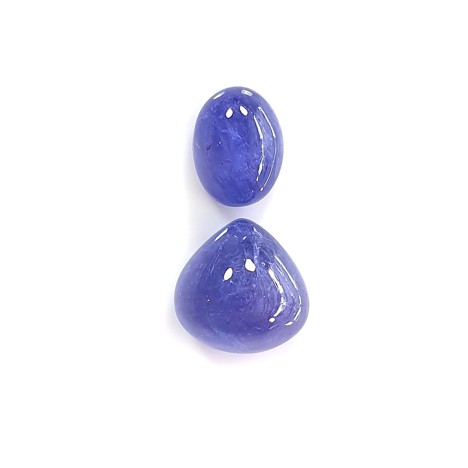 tanzanite oval, heart shape cabochon