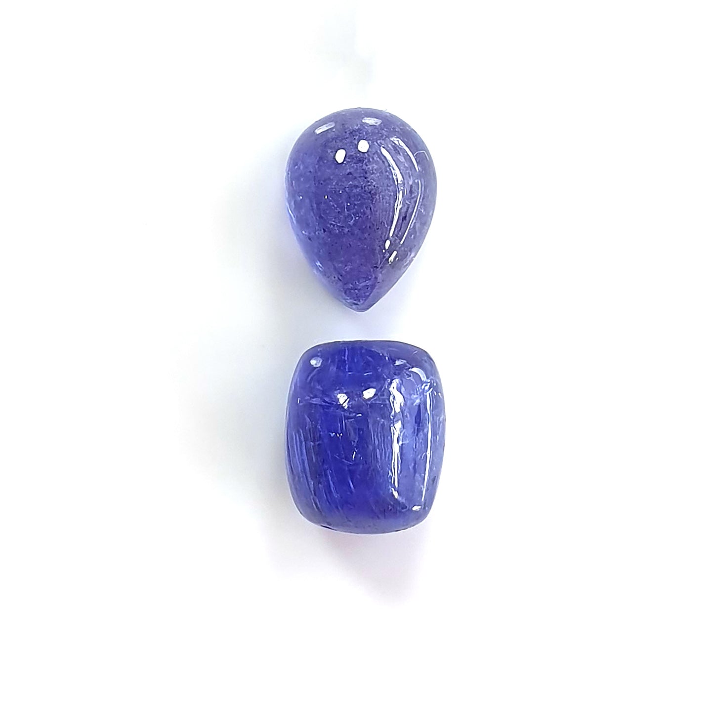 tanzanite cushion, pear shape cabochon