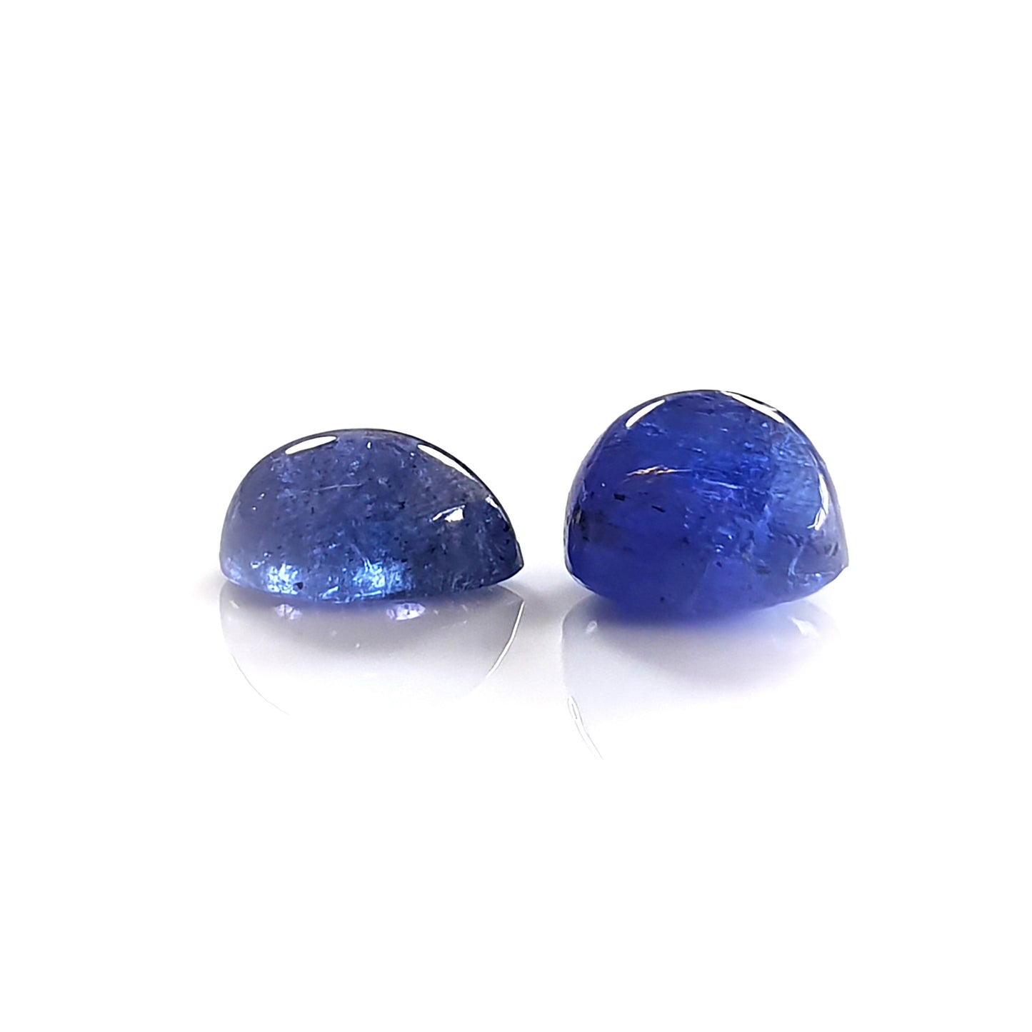 12.90cts Blue Tanzanite Gemstone Natural Untreated Cabochon Cushion, Pear Shape 2pcs