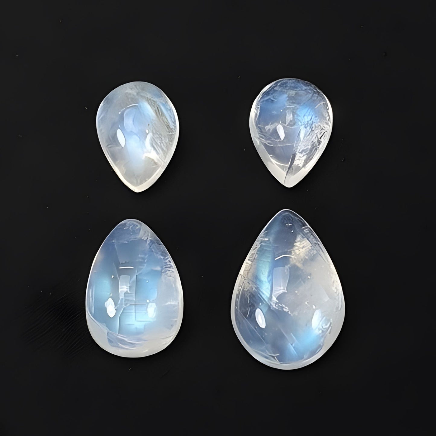 rainbow moonstone pear shape cabochon