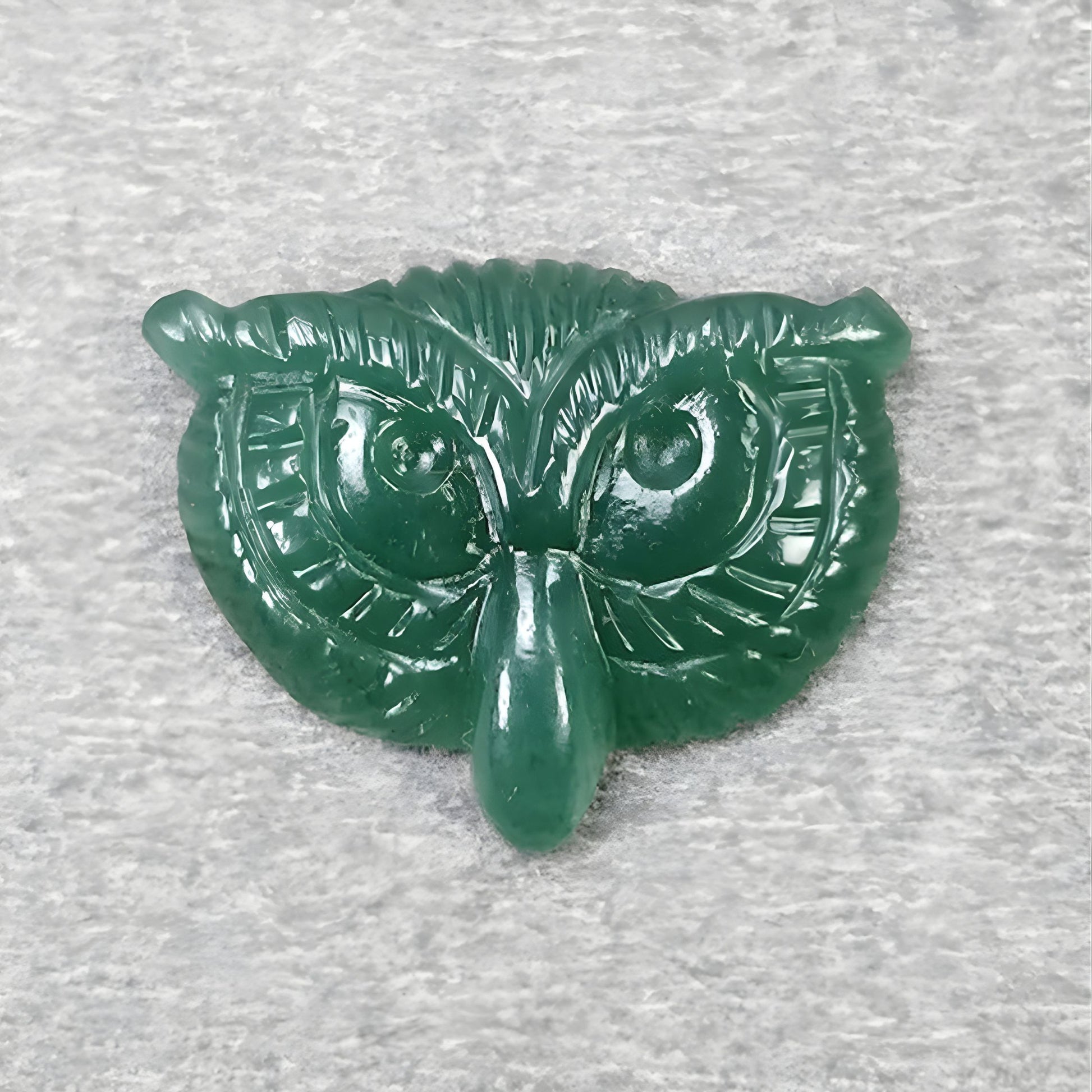 Aventurine Gemstone Owl Carving