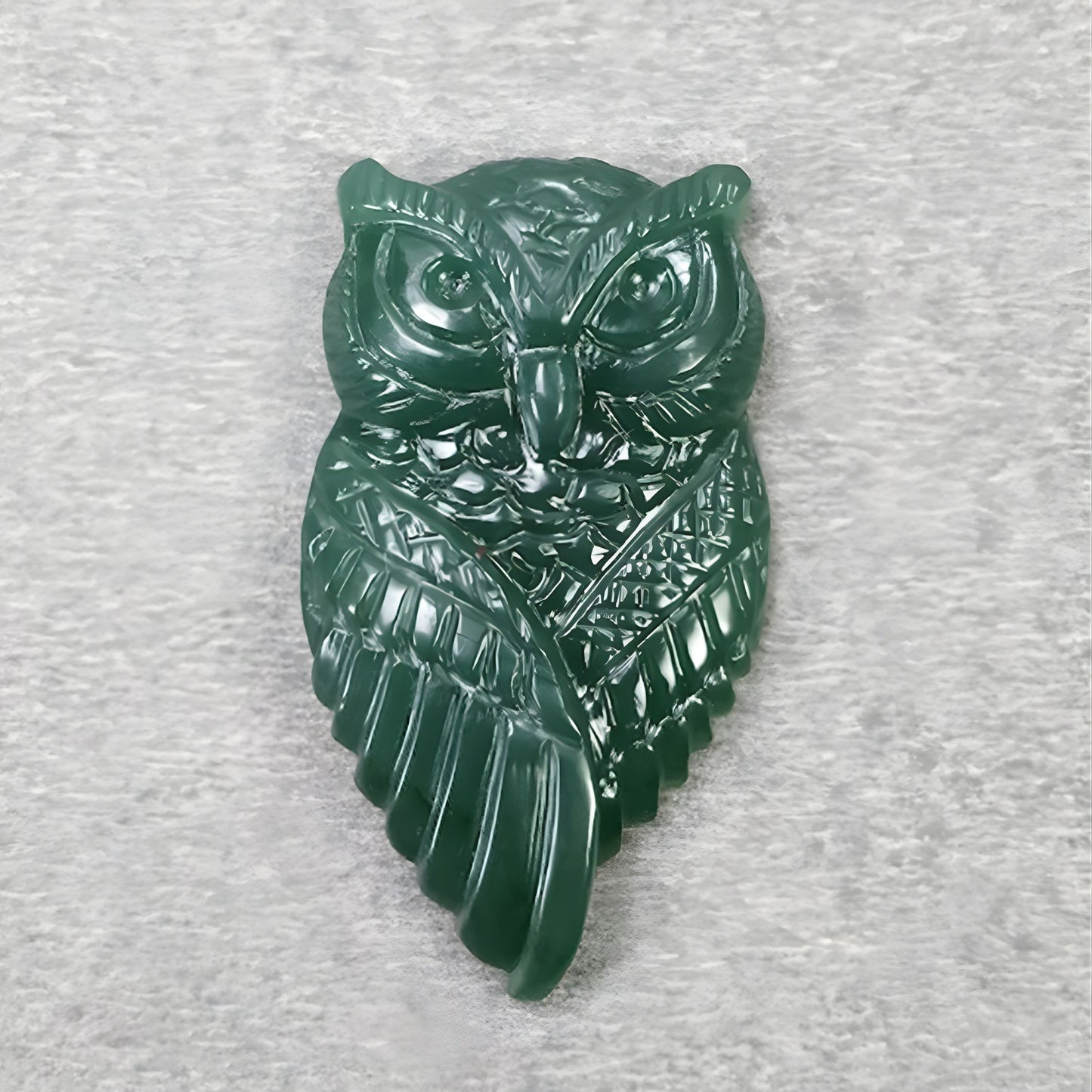 Aventurine Gemstone Owl Carving