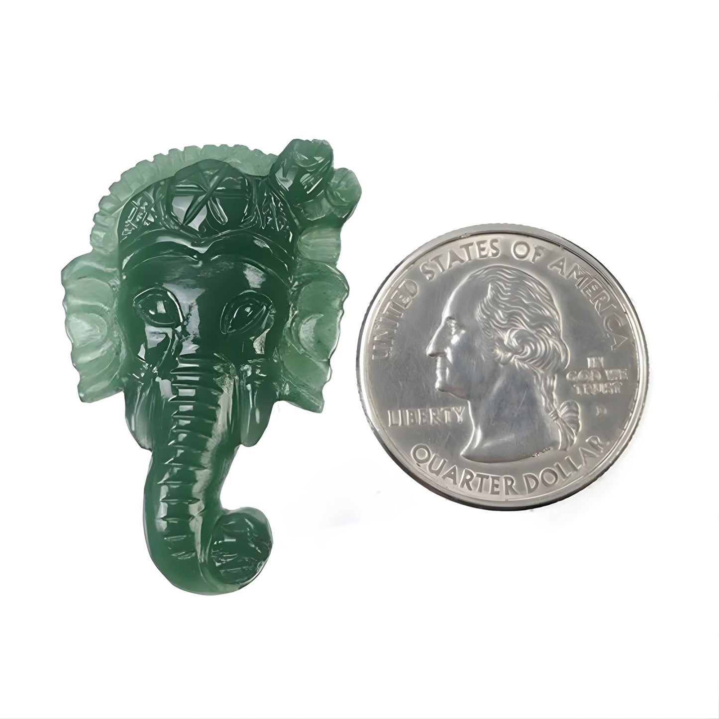 Idolo di Ganesha in pietra preziosa di quarzo