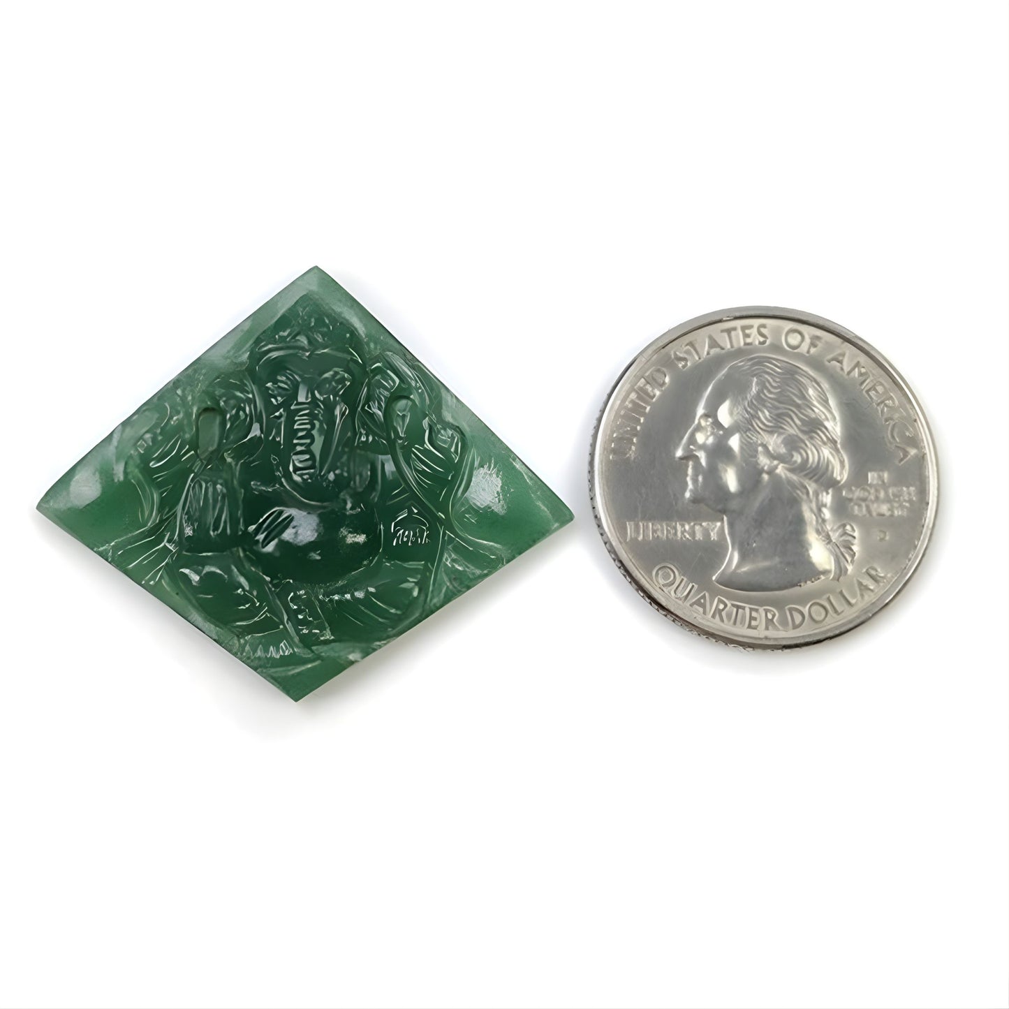 Ídolo de Ganesha con piedra preciosa de aventurina