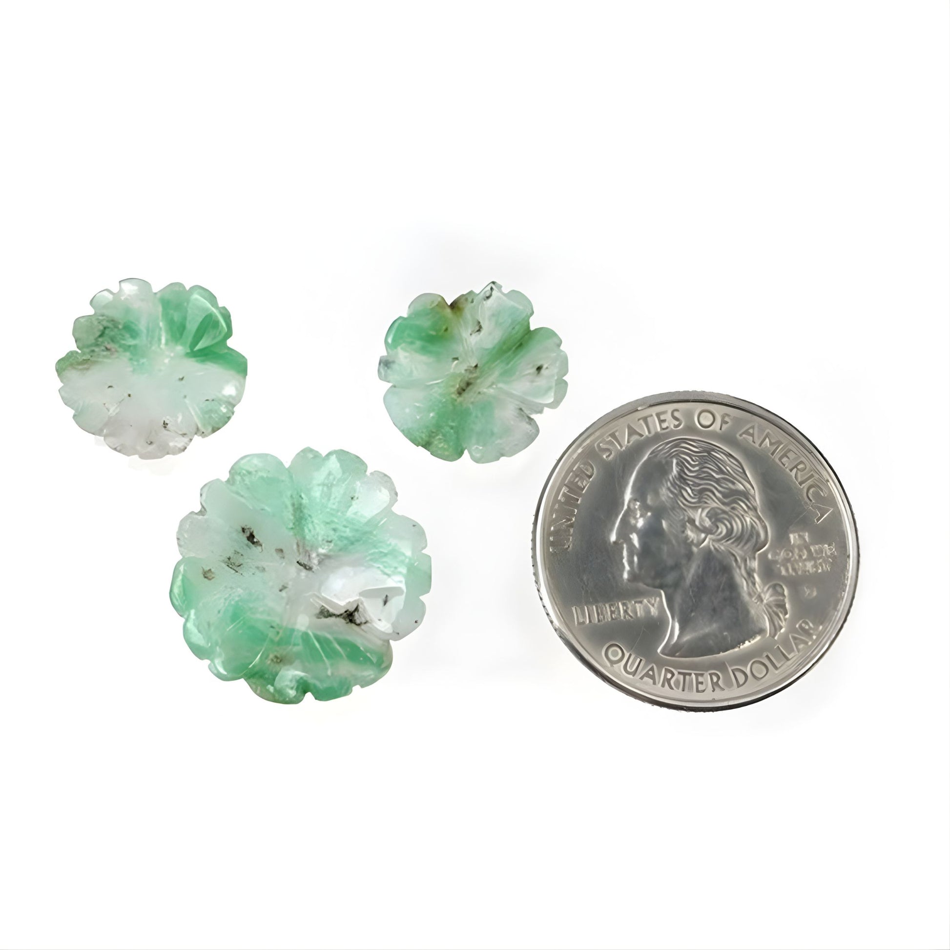 クリソプレーズの宝石彫刻