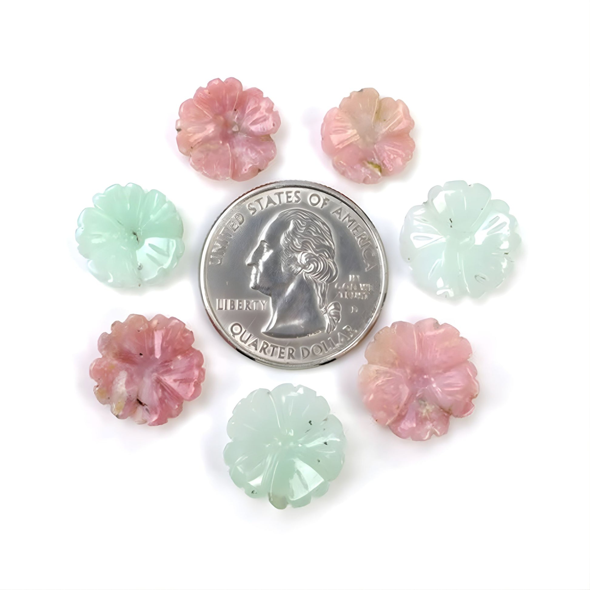 ピンクオパールの宝石彫刻