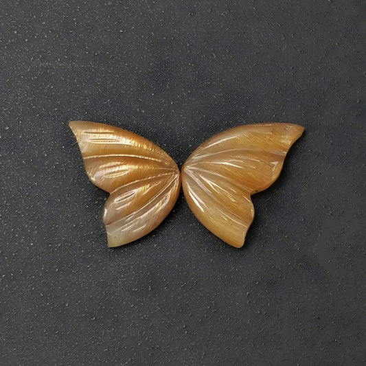 yellow moonstone butterfly carving