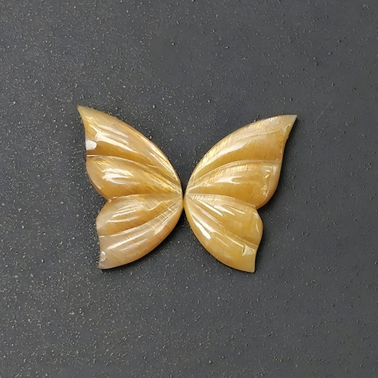 yellow moonstone butterfly carving