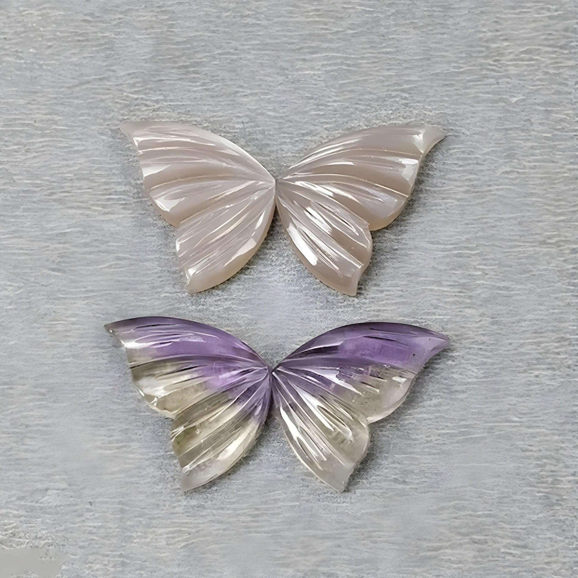 Amétrine, Pierre de Lune Sculpture en forme de papillon