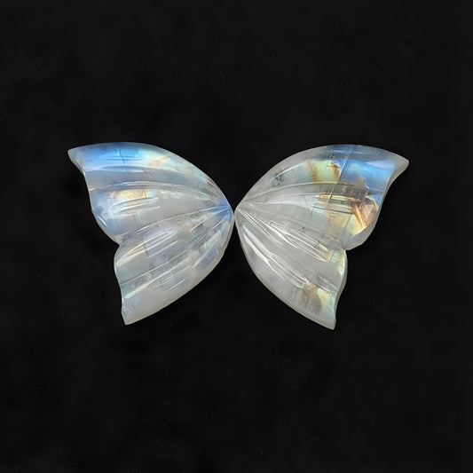rainbow moonstone butterfly shape carving