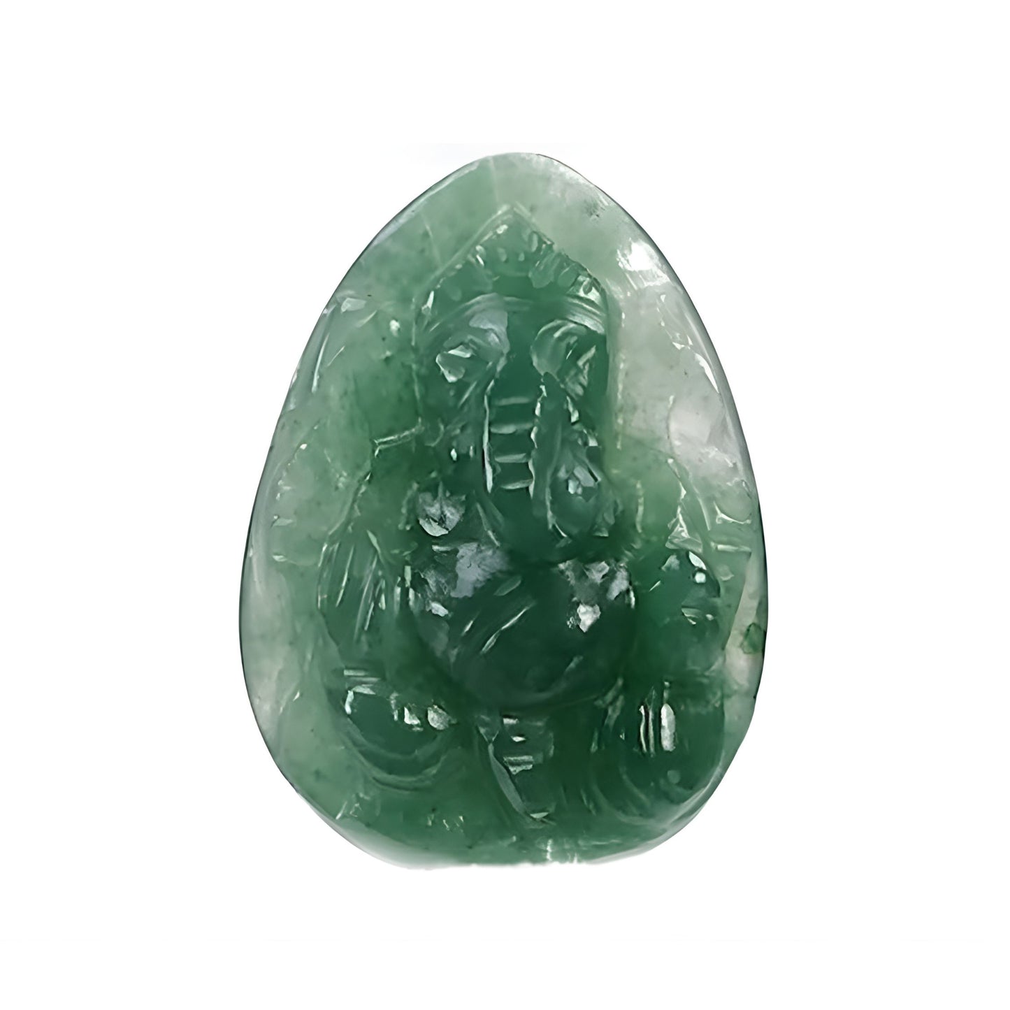 Green Quartz Ganesh Shape Carving