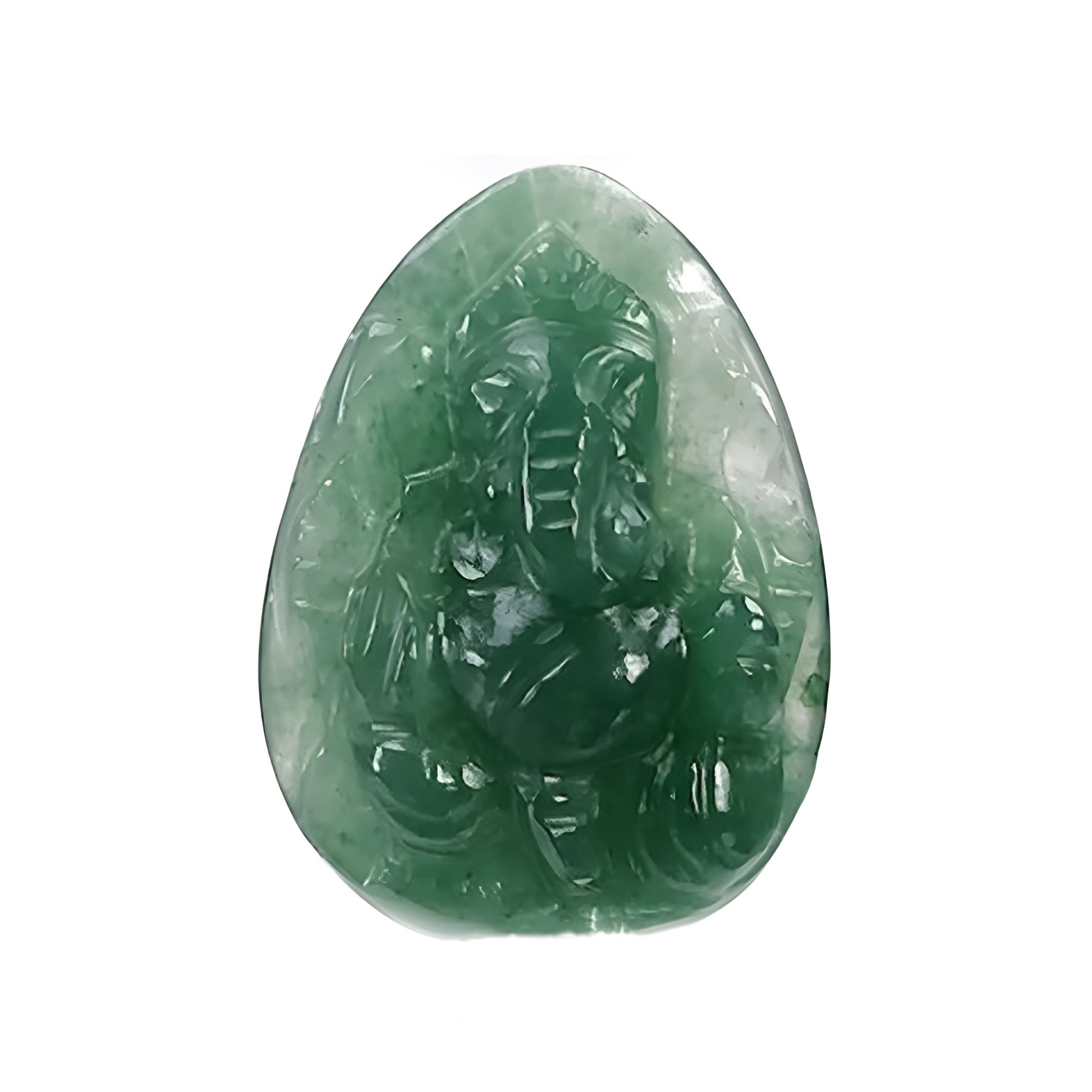 Green Quartz Ganesh Shape Carving