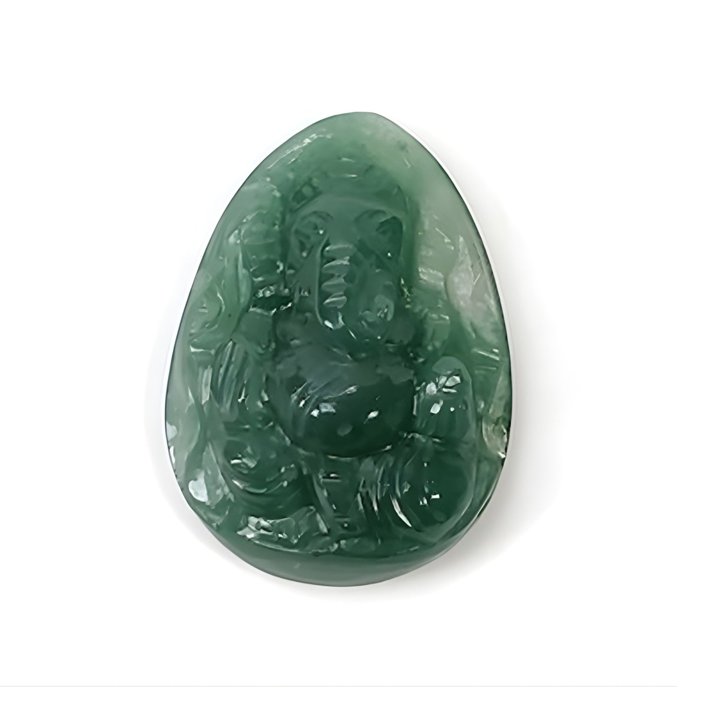 19.35cts Natural Untreated Green Quartz Gemstone Carving Lord Ganesh Shape