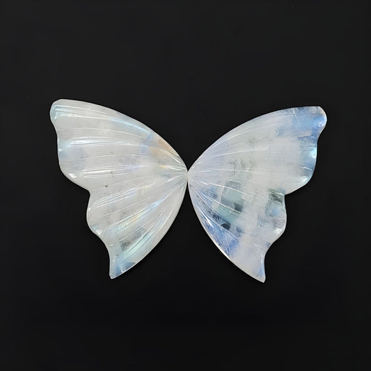 rainbow moonstone butterfly shape carving