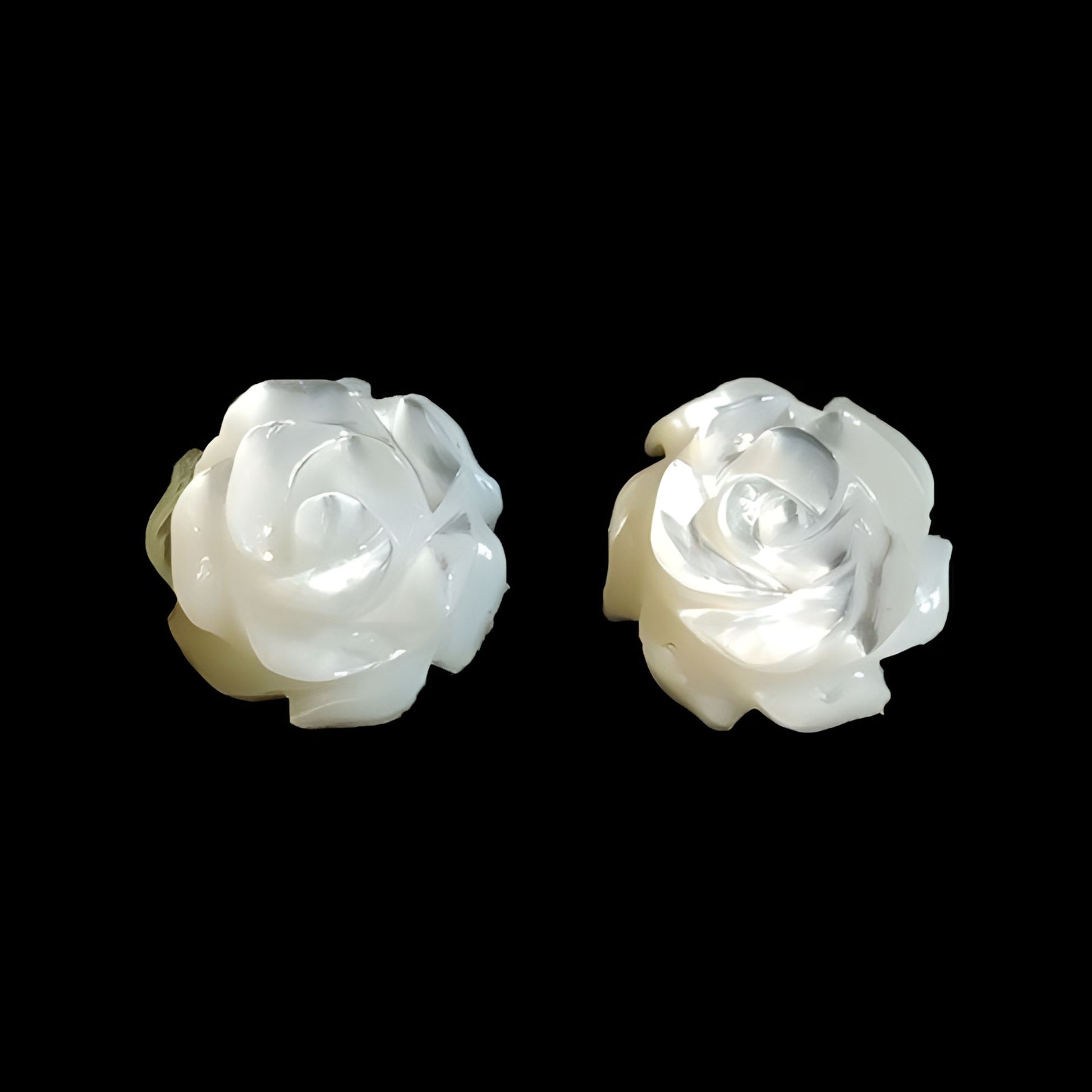 moonstone rose flower round shape carving