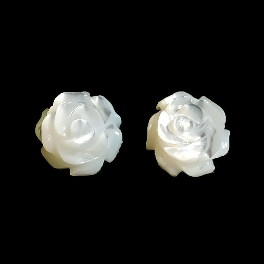 moonstone rose flower round shape carving