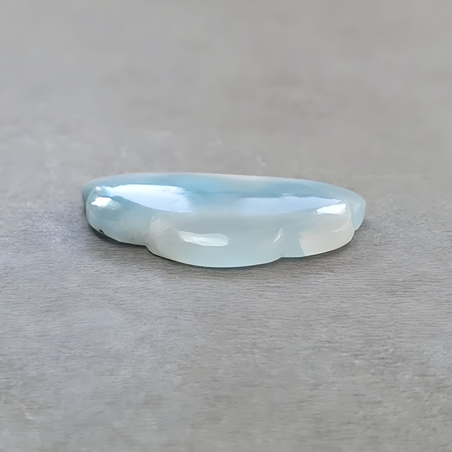 26.10cts Natural Untreated Larimar Gemstone Bi-Color Carving Cloud Shape