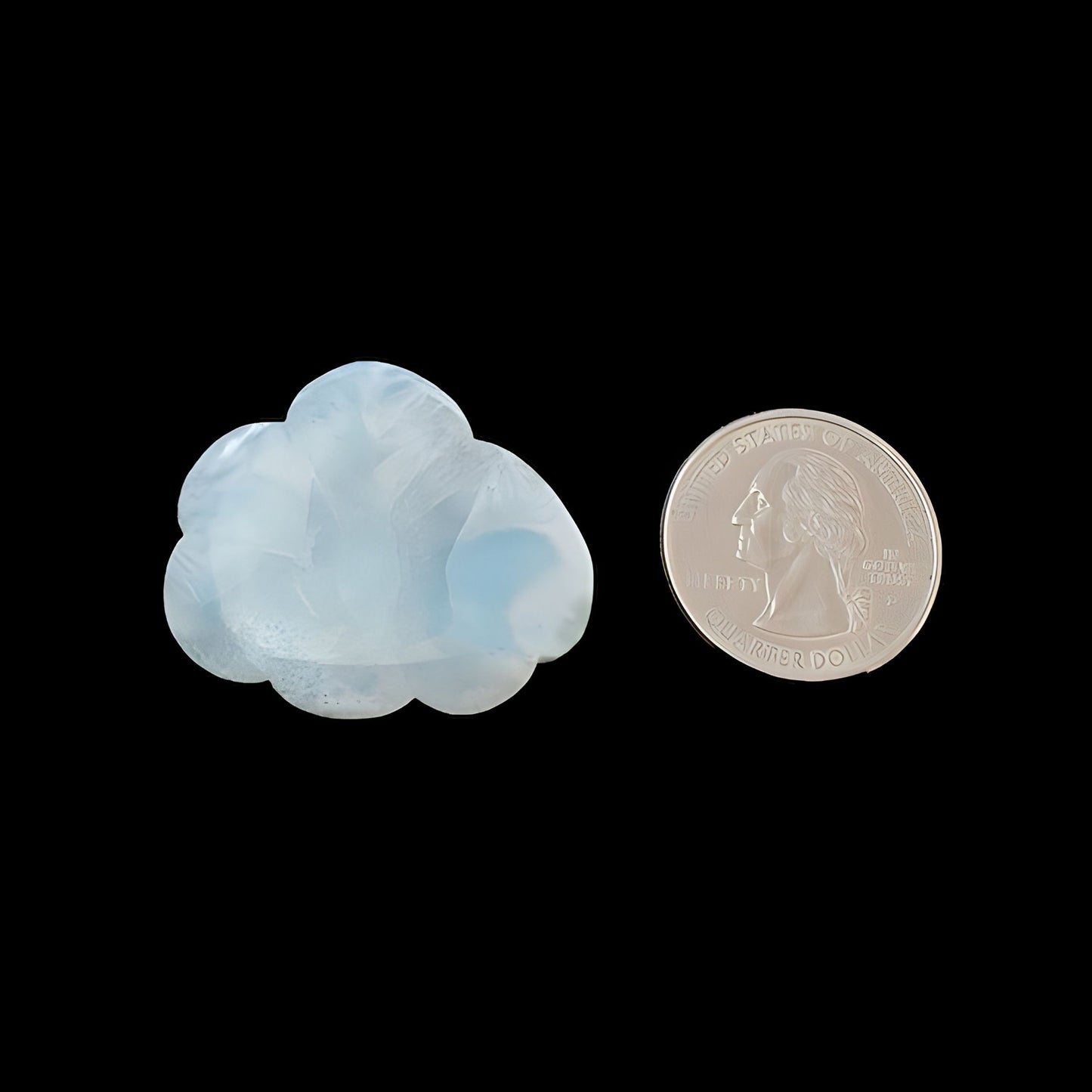 35.60cts Natural Untreated Larimar Gemstone Bi-Color Carving Cloud Shape