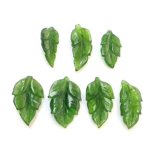 Chrome Diopside Leaves Shape Carving