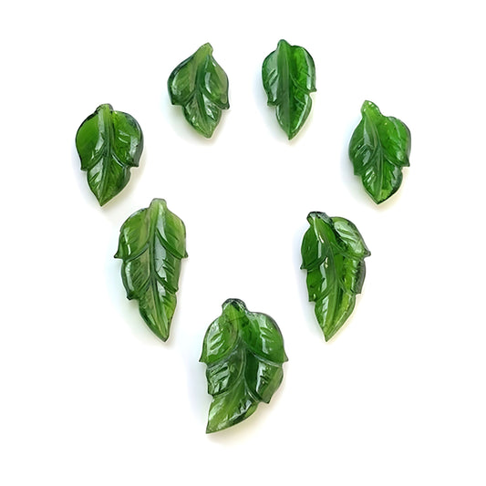 Chrome Diopside Leaves Shape Carving