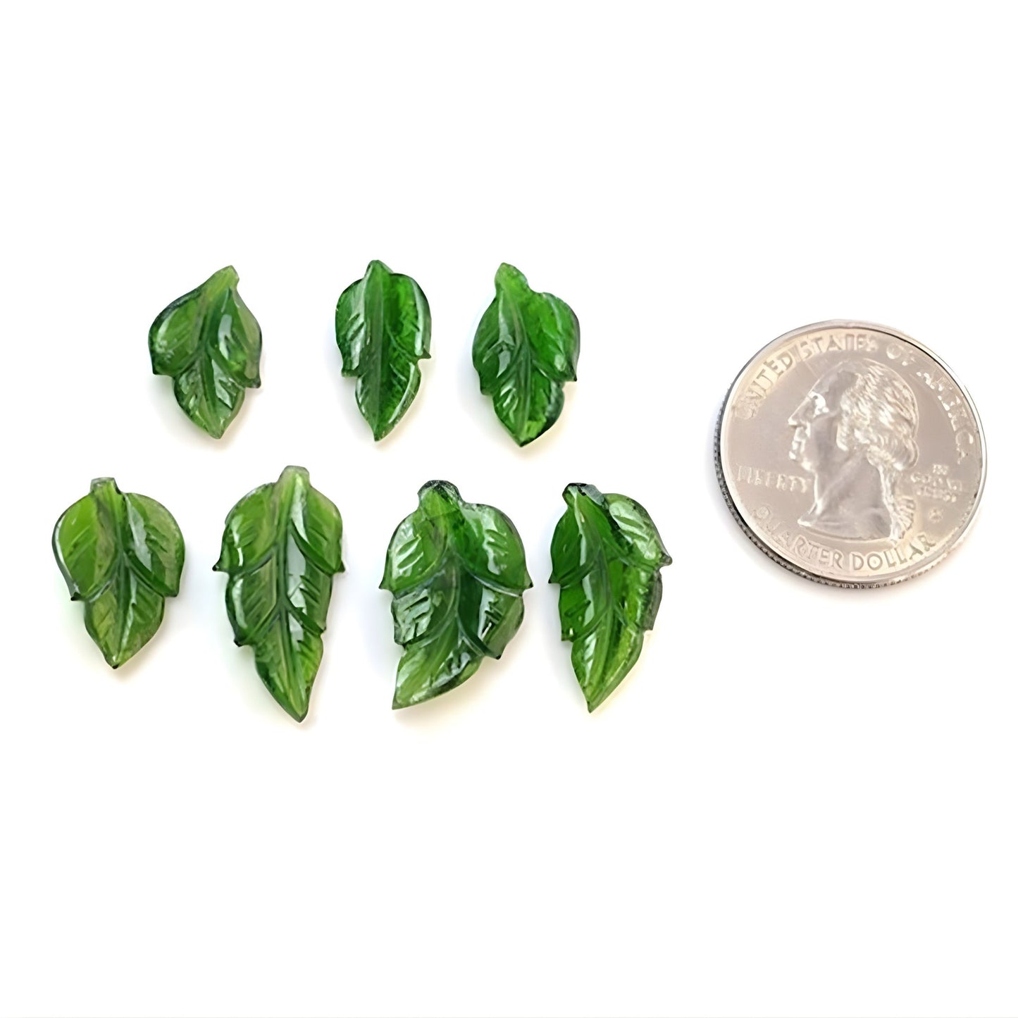 Foglie intagliate in cromo diopside