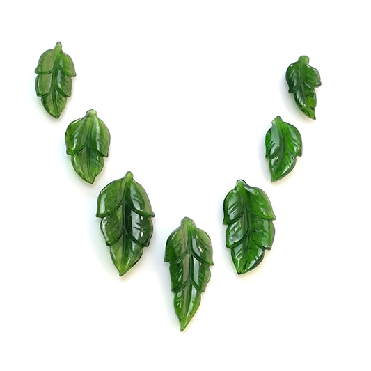 Chrome Diopside Leaves Shape Carving