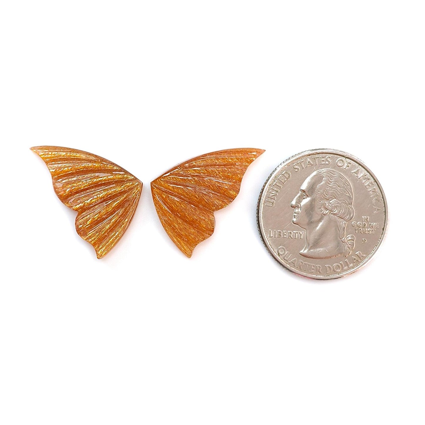 Peach Moonstone, Bi-Color Agate & Pink Opal Gemstone Carving: Natural Untreated Multi Color Gemstone Hand Carved Butterfly Pair for Jewelry