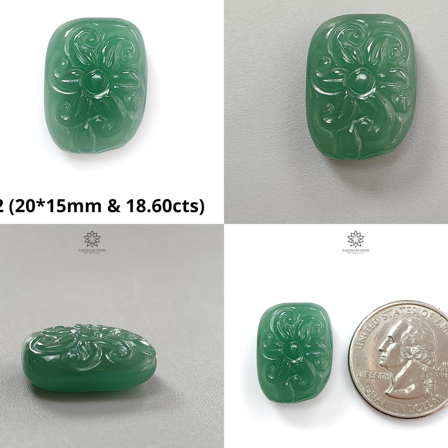 Green Quartz Gemstone Carving: Natural Untreated Green Quartz Both Side Hand Carved Fancy Shape 1pc For Jewelry