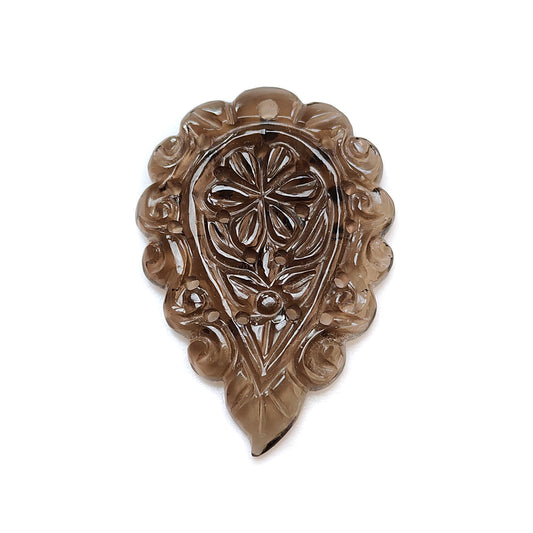 Quartz Gemstone Leaf Carving