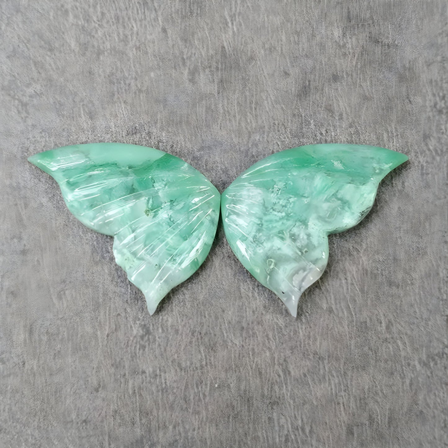 Chrysoprase Gemstone Butterfly Carving