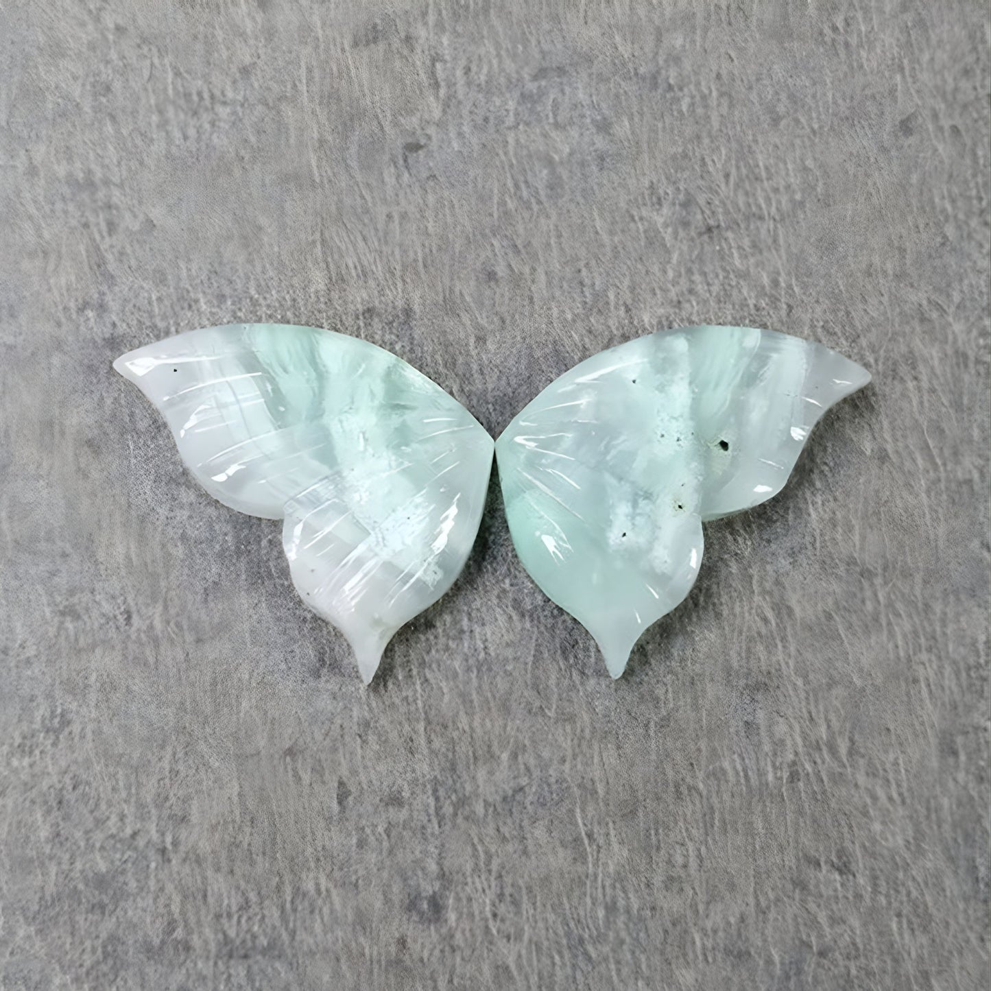Chrysoprase Gemstone Butterfly Carving