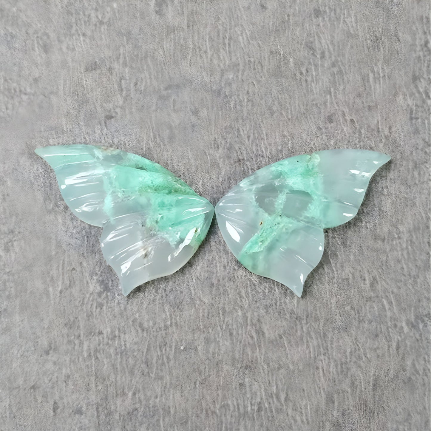 Chrysoprase Gemstone Butterfly Carving