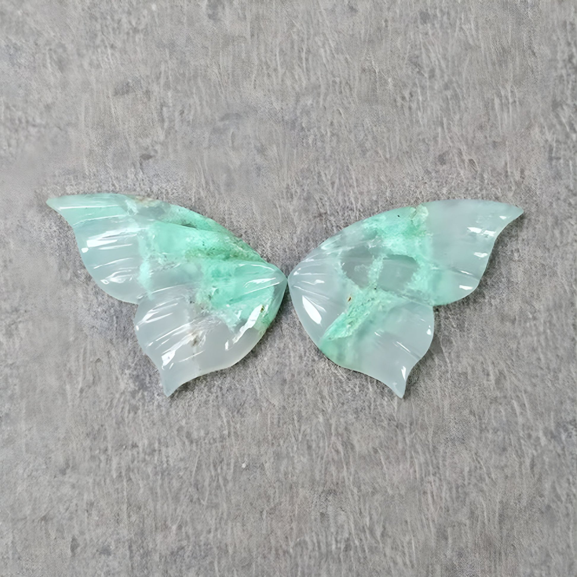 Chrysoprase Gemstone Butterfly Carving