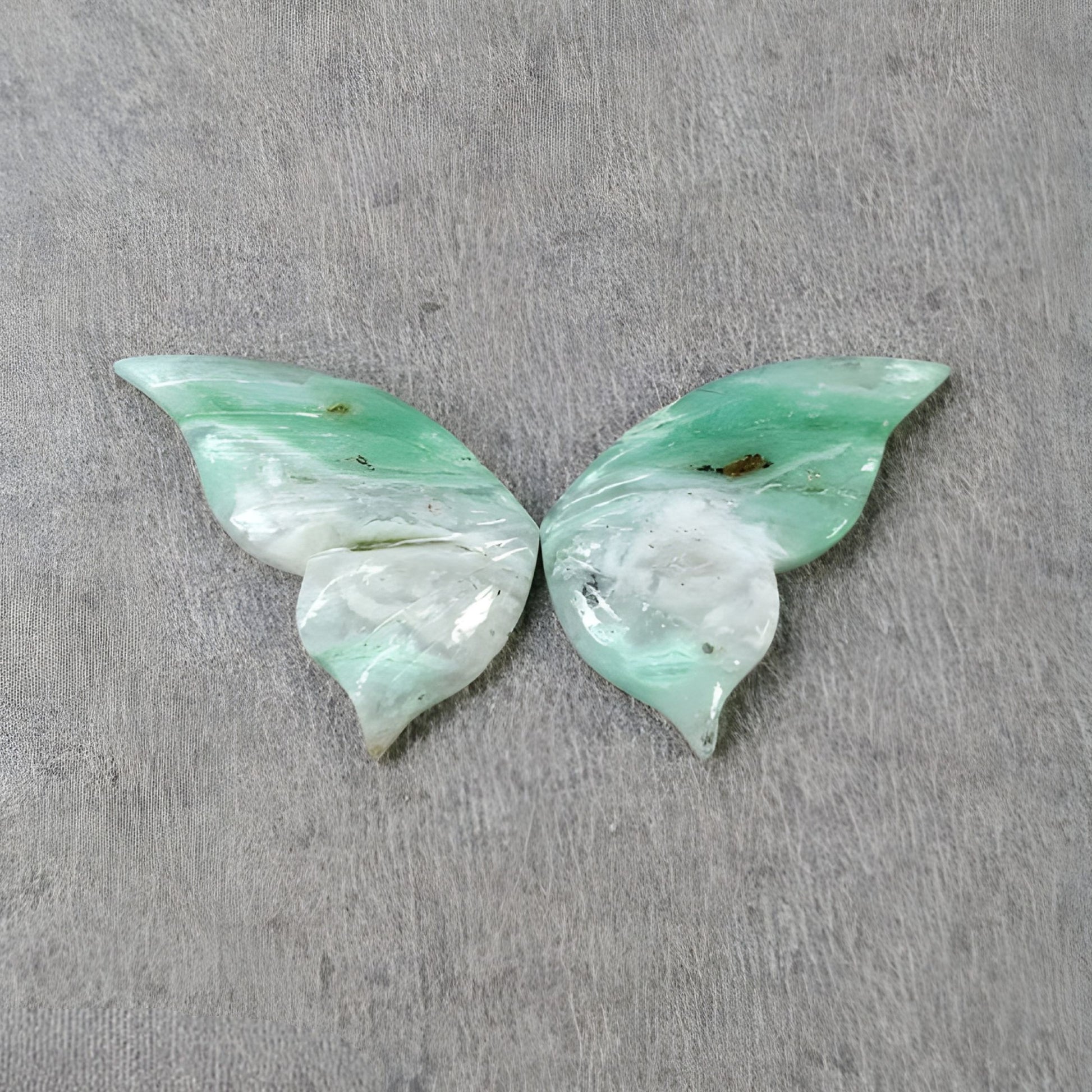 Chrysoprase Gemstone Butterfly Carving