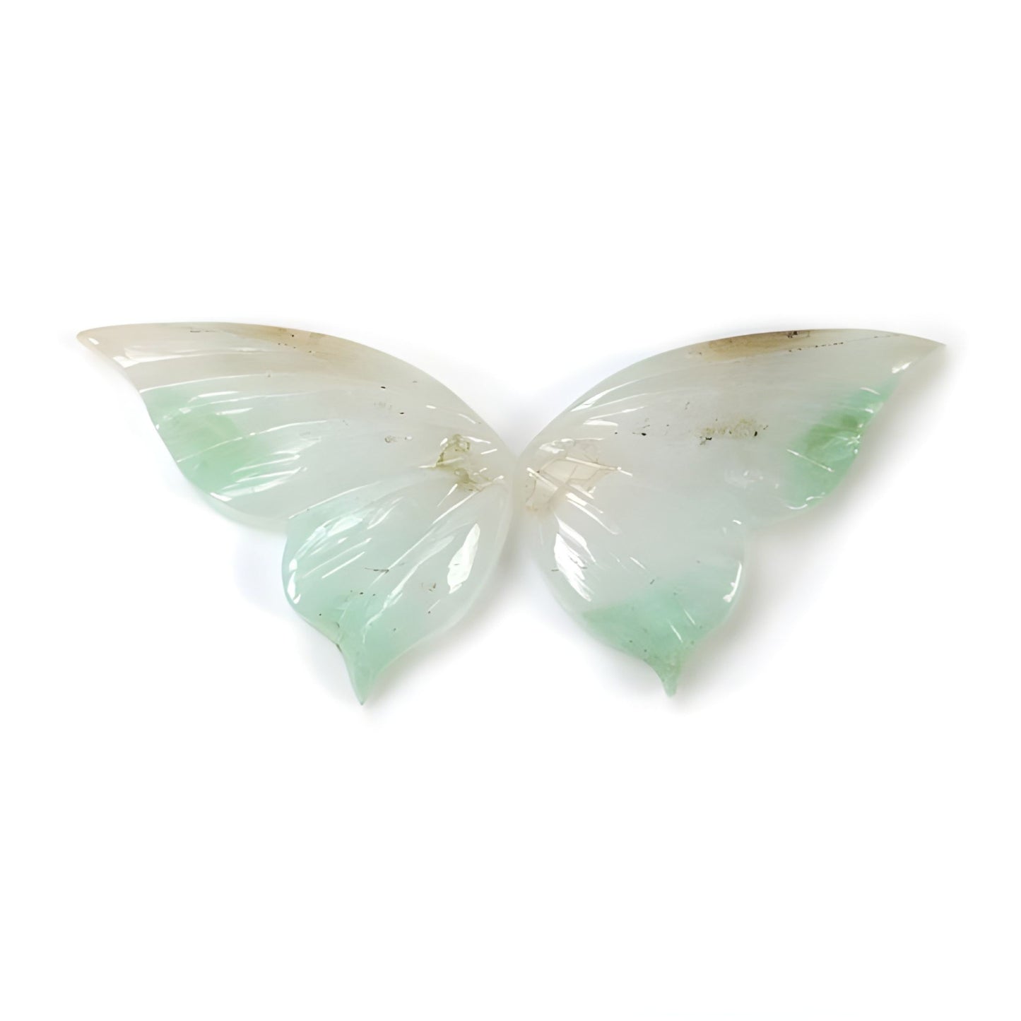 Chrysoprase Gemstone Butterfly Carving